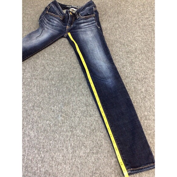 American Eagle Sz 00 Jegging Super Stretch Denim Skinny Jeans Dark - Picture 4 of 10